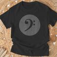 ユーズドドベース音記号F音記号-ベースギター、ダブルベース Tシャツ 高齢者への贈り物