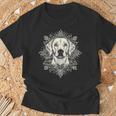 ラブラドールレトリバー 犬 モチーフ ペット 曼荼羅 ラブラドールレトリバー Tシャツ 高齢者への贈り物