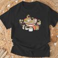 ラーメン寿司パグ犬 Tシャツ 高齢者への贈り物