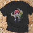 リアルなスピノサウルス 恐竜 先史時代の野生動物 長袖tシャツ Tシャツ 高齢者への贈り物