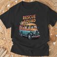 レスキュースクワッド ビンテージ犬カートゥーンユーモア Tシャツ 高齢者への贈り物