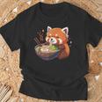 レッサーパンダ ラーメン かわいいレッサーパンダ Tシャツ 高齢者への贈り物