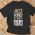 レトロ ジャズ 音楽愛好家 ピアノプレーヤー ミュージシャン キーボード Tシャツ 高齢者への贈り物