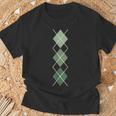 レトロロカビリーグリーンアーガイル Tシャツ 高齢者への贈り物