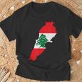 レバノン国旗 地図 ベイルート 杉の木 レバノン ヘリテージデザイン Tシャツ 高齢者への贈り物