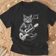 ロック・キャット I ギターを弾く猫 Tシャツ 高齢者への贈り物