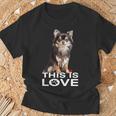 ロングヘア チワワ犬 This Is Love Brown チワワ 恋人 長袖tシャツ Tシャツ 高齢者への贈り物