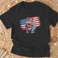 ヴィンテージ カバ アメリカ国旗 サングラス Tシャツ 高齢者への贈り物