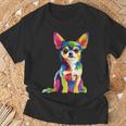 ヴィンテージ レトロ チワワ 犬 かわいい グルービー 犬 長袖tシャツ Tシャツ 高齢者への贈り物
