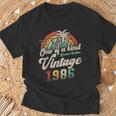 ヴィンテージ1986バースデー40年パームツリー Tシャツ 高齢者への贈り物
