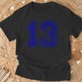 ヴィンテージナンバー 13 スポーツブルー代表チームナンバー 13 Tシャツ 高齢者への贈り物