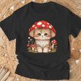 ヴィンテージ猫とキノコの帽子かわいいコテージコア美学 Tシャツ 高齢者への贈り物