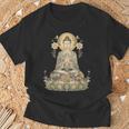 仏像 ヨガ 仏教 禅 瞑想 Tシャツ 高齢者への贈り物