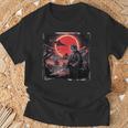 侍忍者 猫戦士 墨絵 Ufo 浮世絵f 日本語 Tシャツ 高齢者への贈り物