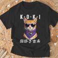 古希 70歳 猫好き Koki 誕生日祝い ユーモア Tシャツ 高齢者への贈り物