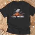 地球 マグマ、溶岩、火山、地学 Tシャツ 高齢者への贈り物