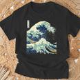 大波 葛飾北斎 名画 おしゃれ 長袖tシャツ Tシャツ 高齢者への贈り物