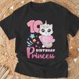 女の子、10歳の誕生日、ユニコーンキャット、ナンバー10 Tシャツ 高齢者への贈り物
