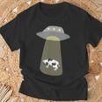 宇宙船 牛 宇宙人 誘拐 Tシャツ 高齢者への贈り物