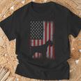 愛国的 アメリカ国旗 シュナウザー 恋人 ギフト 男性 女性 犬 Tシャツ 高齢者への贈り物