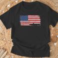 愛国的なクリスタルアイ ナマズフィッシュ アメリカ国旗 ビンテージ Tシャツ 高齢者への贈り物