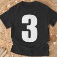 数字 3 数字 無地 白 数字 Tシャツ 高齢者への贈り物