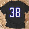 数字 38 Thirty Eight スポーツジャージ ホワイト ブルー 誕生日年齢 Tシャツ 高齢者への贈り物