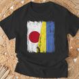 日本 ウクライナ ハーフフラッグ 日本ウクライナ遺産 Tシャツ 高齢者への贈り物