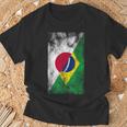 日本とブラジルの国旗 日本ブラジル人 Tシャツ 高齢者への贈り物