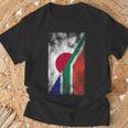 日本と南アフリカの国旗 日本の南アフリカ共和国 Tシャツ 高齢者への贈り物