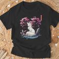 日本キツネ 妖怪 白狐 幽霊 浮世 E さくら Tシャツ 高齢者への贈り物
