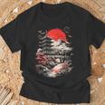 日本塔 富士山 桜 風景 ヴィンテージ Tシャツ 高齢者への贈り物