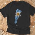 波状 アルゼンチン国旗 アルゼンチン地図 Tシャツ 高齢者への贈り物