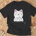 猫 中指 おもしろバッグ Tシャツ 高齢者への贈り物