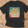 猫の刑務所 刑務所の囚人 悪いキティのマグショット 私は人間が嫌いです 長袖tシャツ Tシャツ 高齢者への贈り物