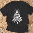 瞑想的な蓮の置物 スピリチュアルな禅ファンタジーデザイン Tシャツ 高齢者への贈り物