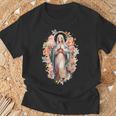 祝福された母 マリア イエスの母 バラ 聖母 カトリック Tシャツ 高齢者への贈り物