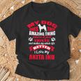 私は私の秋田犬が大好きです 犬の面白い子犬の恋人 Tシャツ 高齢者への贈り物