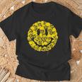 笑顔 顔 絵文字 パンクロック スカル ゴシック ボーンズ Tシャツ 高齢者への贈り物