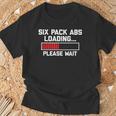 腹筋負荷お待ちください 面白いワークアウトジム 6パック Tシャツ 高齢者への贈り物