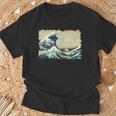 葛飾北斎作 大波 Tシャツ 高齢者への贈り物