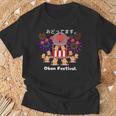 踊ってます。Obon Festival はにわ お盆 祭り 踊り ダンス 夏 Tシャツ 高齢者への贈り物
