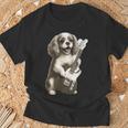 面白いtシャツ キャバリア 犬 ギター イヌ メンズ 犬好き グッズ かわいい おもしろ 面白い 服 ネタ Tシャツ 高齢者への贈り物