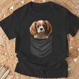 面白いtシャツ キャバリア 胸 ポケット イヌ わんこ メンズ 犬好き グッズ おもしろ 面白い 服 ネタ 長袖tシャツ Tシャツ 高齢者への贈り物