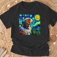 面白いtシャツ 犬 キャバリア ゴッホ 星月夜 わんこ メンズ おもしろ グッズ 服 かわいい Tシャツ 高齢者への贈り物