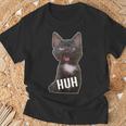 面白いクロスアイドキャットミームハァーファニーキャット Tシャツ 高齢者への贈り物