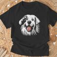 面白いグレート ピレニーズの顔の犬のグラフィック デザイン Tシャツ 高齢者への贈り物