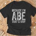 面白い名前入りシャツ Because I'm Abe That's Why Tシャツ 高齢者への贈り物