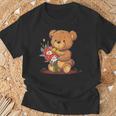 面白い花のテディベアコスチューム。 Tシャツ 高齢者への贈り物