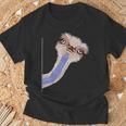 面白い顔のダチョウの鳥 アフリカ Tシャツ 高齢者への贈り物